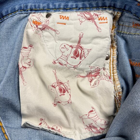 True Religion Jeans Men’s‎ 40 Rainbow Stitch Straight Leg Blue Denim Y2K - Picture 12 of 16